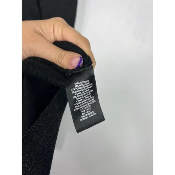 Alice + Olivia Issa Metallic Turtleneck Mini Dress Women's Black Size: XS NWOT - Picture 7 of 9